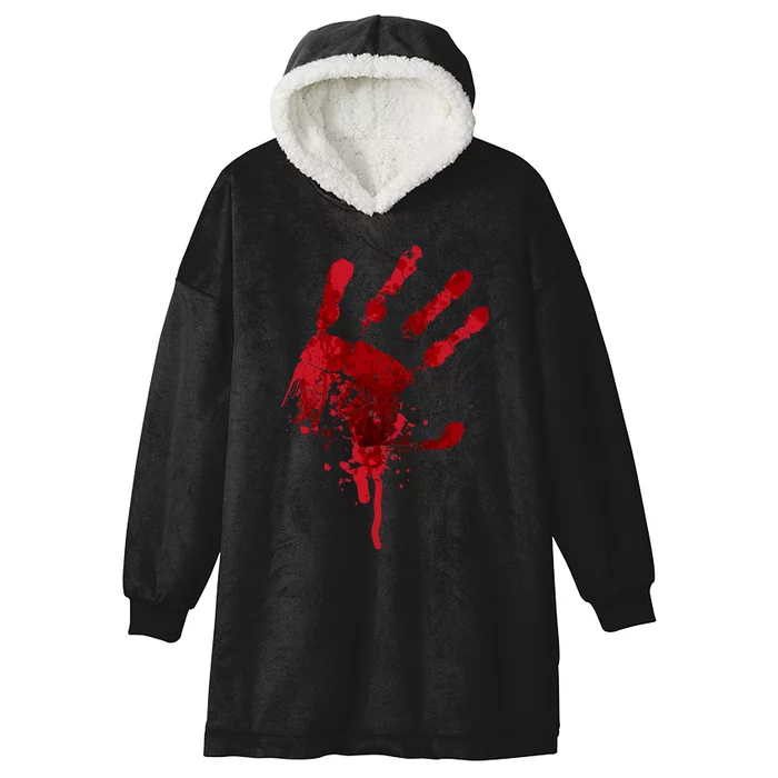 Happy Halloween Bloody Hand Print Costume Gag Gift Hooded Wearable Blanket