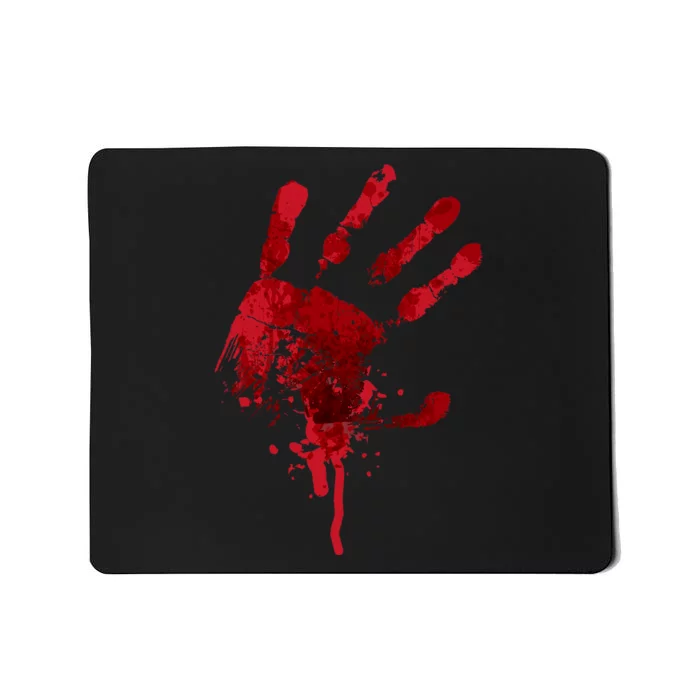 Happy Halloween Bloody Hand Print Costume Gag Gift Mousepad