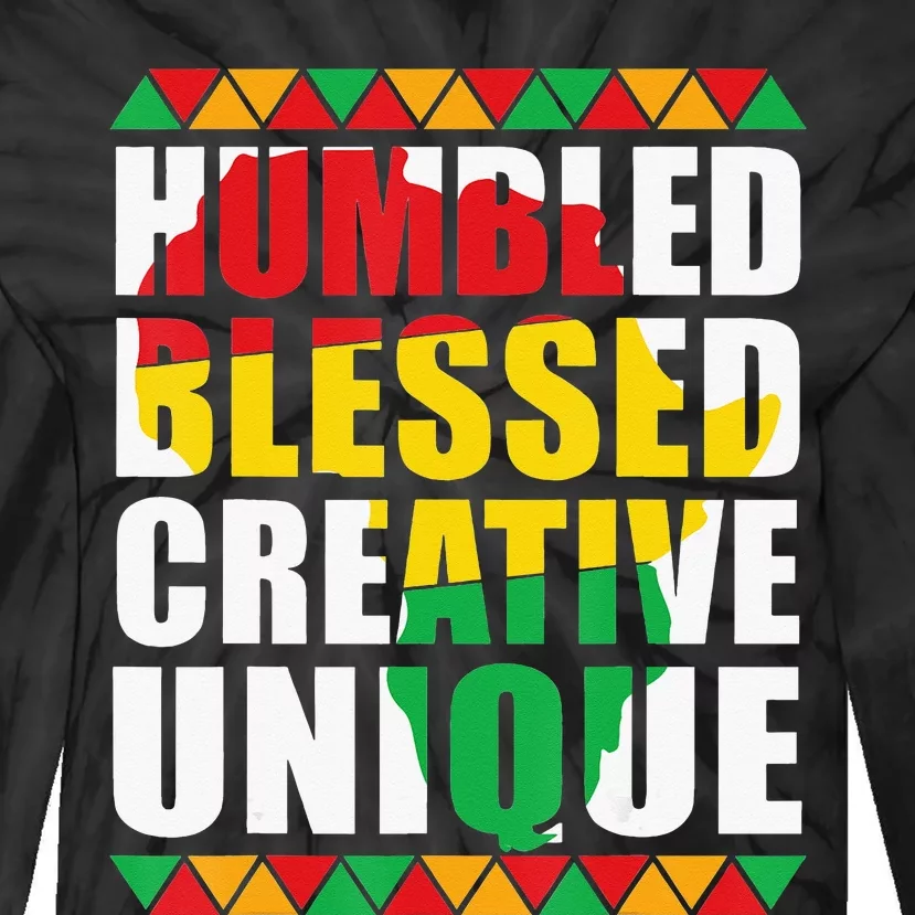 HBCU Humbled Blessed Creative Unique black history month Tie-Dye Long Sleeve Shirt