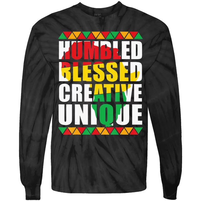 HBCU Humbled Blessed Creative Unique black history month Tie-Dye Long Sleeve Shirt