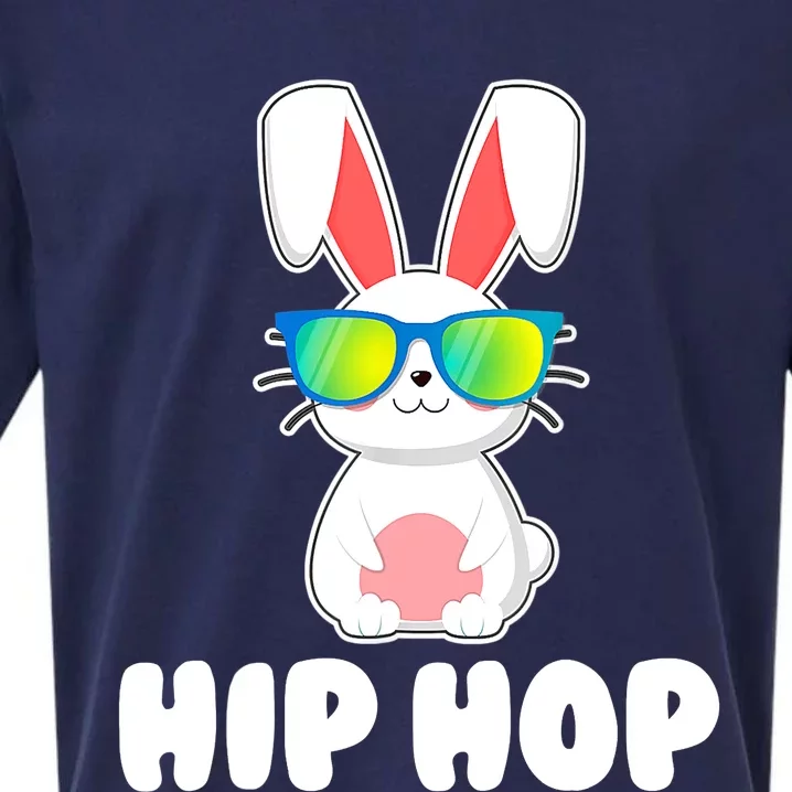 Hip Hop Bunny With Sunglasses Cute Easter Sueded Cloud Jersey T-Shirt