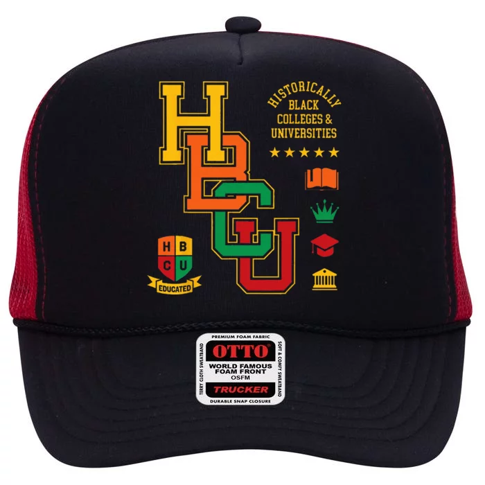 HBCU Historically Black Colleges Universities Grad Alumni High Crown Mesh Trucker Hat