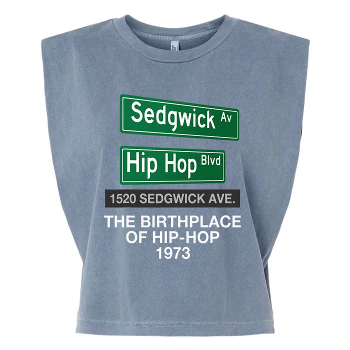 Hip Hop Birthplace 1520 Sedgwick Ave. 50 Years Of Hip Hop Garment-Dyed Women's Muscle Tee