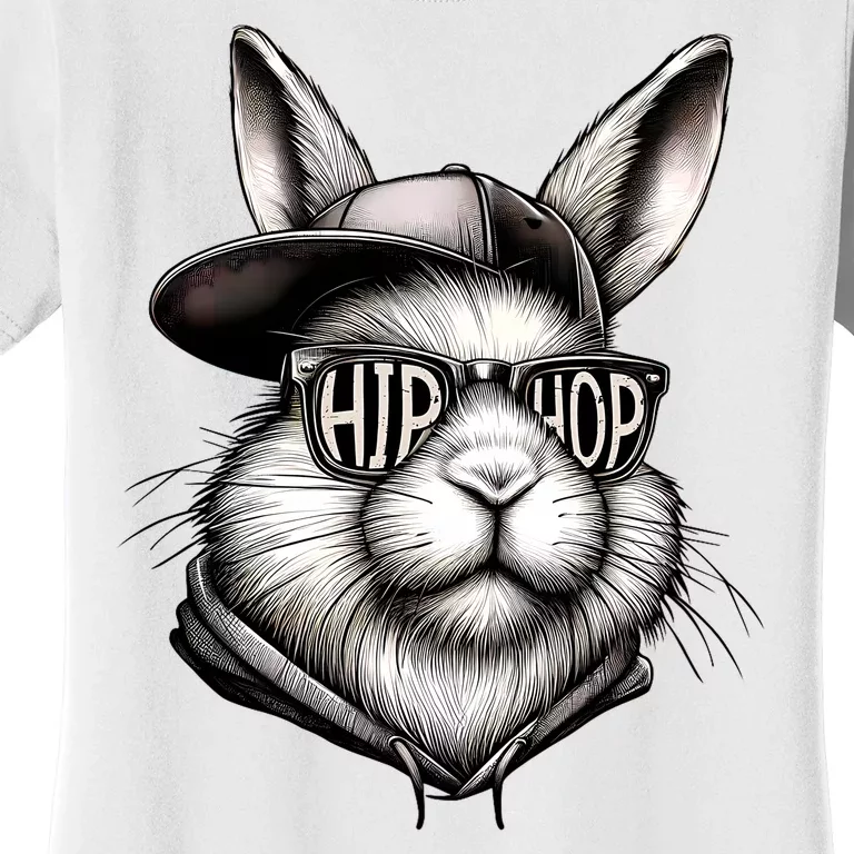 Hip Hop Bunny Face Sunglasses Funny Easter Hippity Rabbit Women's T-Shirt