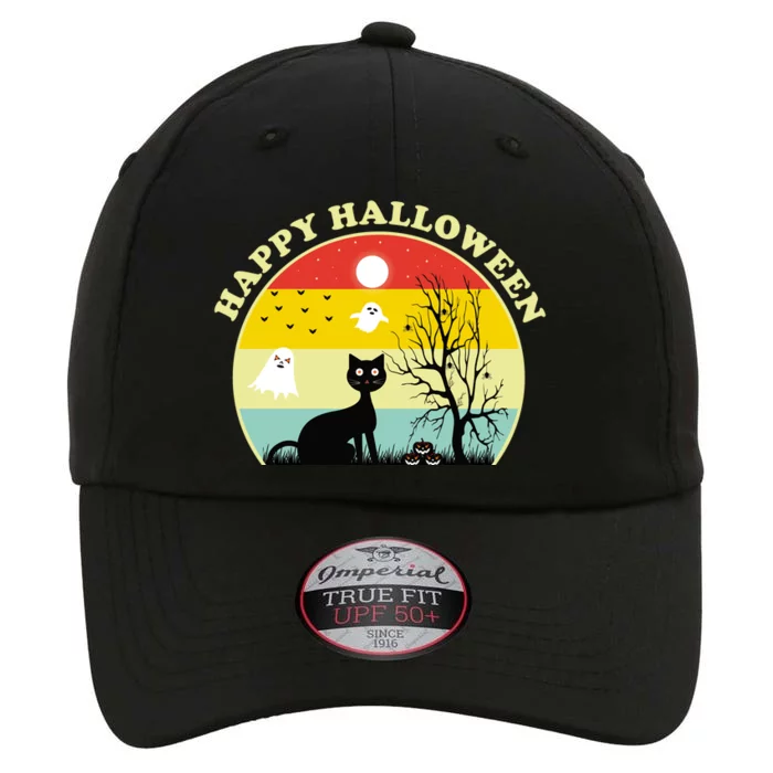 Happy Halloween Black Cat Retro Sunset The Original Performance Cap