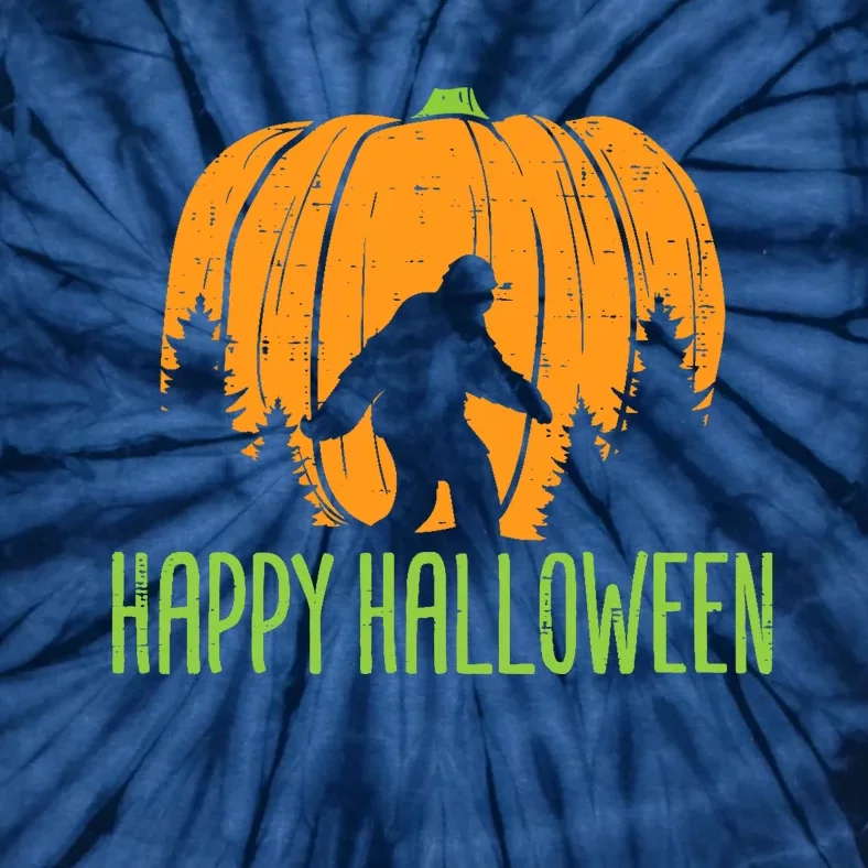 Happy Halloween Bigfoot Pumpkin Sasquatch Tie-Dye T-Shirt