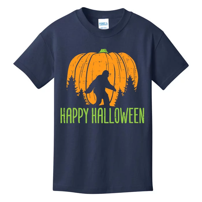 Happy Halloween Bigfoot Pumpkin Sasquatch Kids T-Shirt