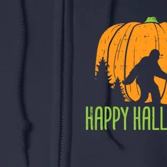 Happy Halloween Bigfoot Pumpkin Sasquatch Full Zip Hoodie