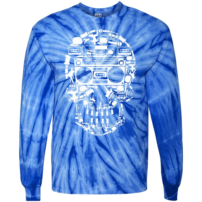 Hip Hop Boombox Hiphop Boombox Skull Bboy Breakdancing Rap Tie-Dye Long Sleeve Shirt