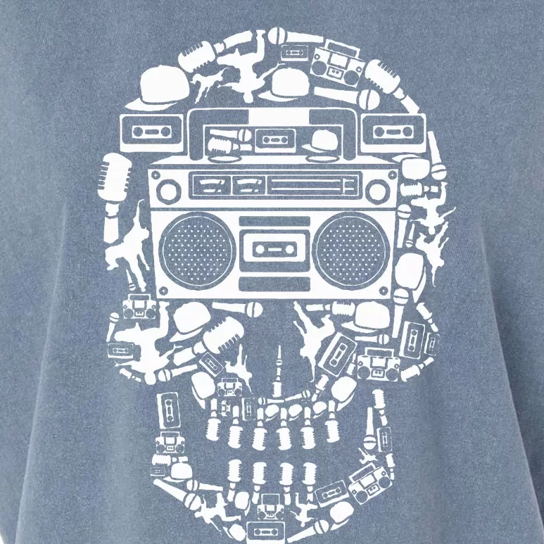 Hip Hop Boombox Hiphop Boombox Skull Bboy Breakdancing Rap Garment-Dyed Women's Muscle Tee