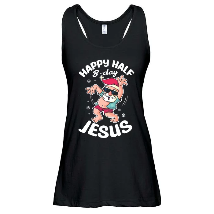 Happy Half Bday Je Funny Santa For Sommer Christmas Ladies Essential Flowy Tank