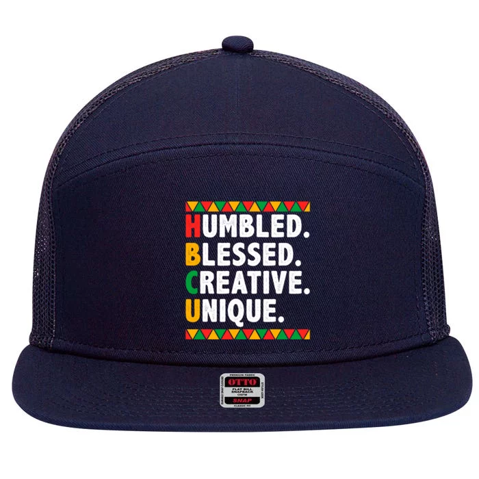 Hbcu Humbled Blessed Creative Unique Cool Gift 7 Panel Mesh Trucker Snapback Hat