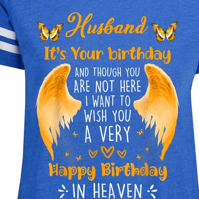 Happy Heavenly Birthday To My Husband, Miss Husband On Birth Enza Ladies Jersey Football T-Shirt