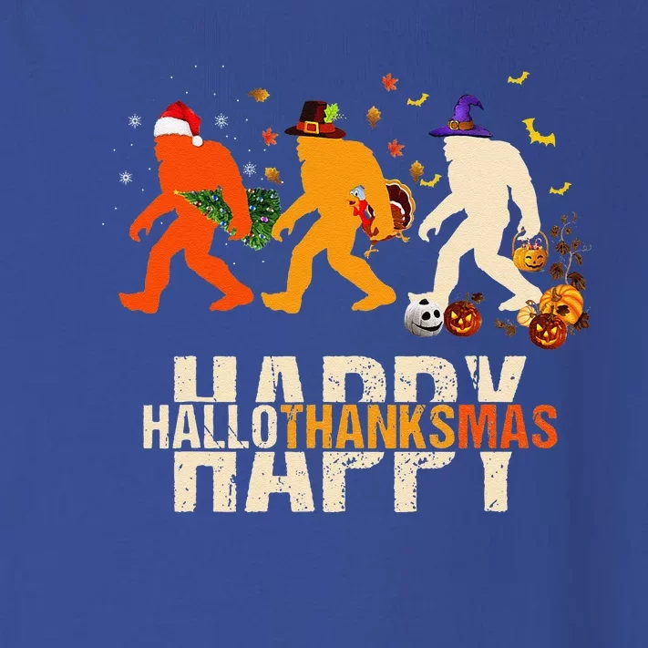 Happy Hallothanksmas Bigfoot Halloween Costume Christmas Toddler Long Sleeve Shirt