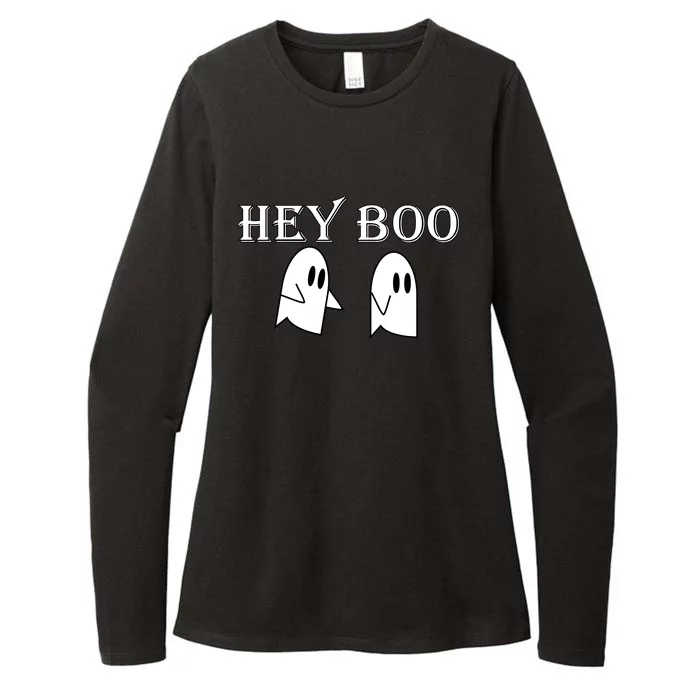 Halloween Hey Boo Ghost Gift Womens CVC Long Sleeve Shirt