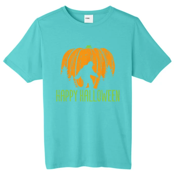 Happy Halloween Bigfoot Pumpkin Sasquatch Women ChromaSoft Performance T-Shirt