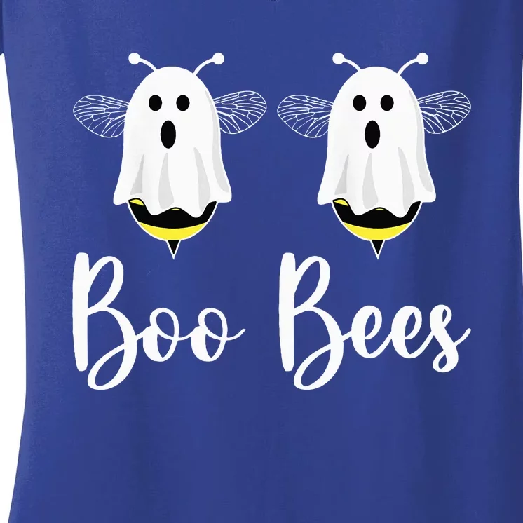 Happy Halloween Boo Bees Couples Halloween Funny Boobee Women's V-Neck T-Shirt