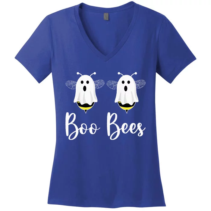 Happy Halloween Boo Bees Couples Halloween Funny Boobee Women's V-Neck T-Shirt