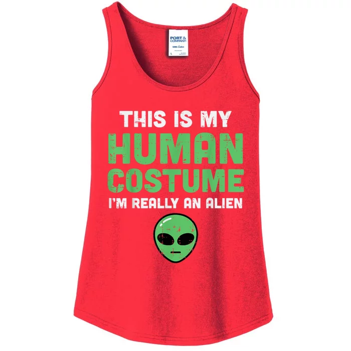 Halloween Human Costume Im Alien Funny Ladies Essential Tank