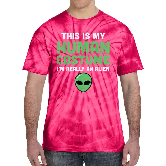 Halloween Human Costume Im Alien Funny Tie-Dye T-Shirt