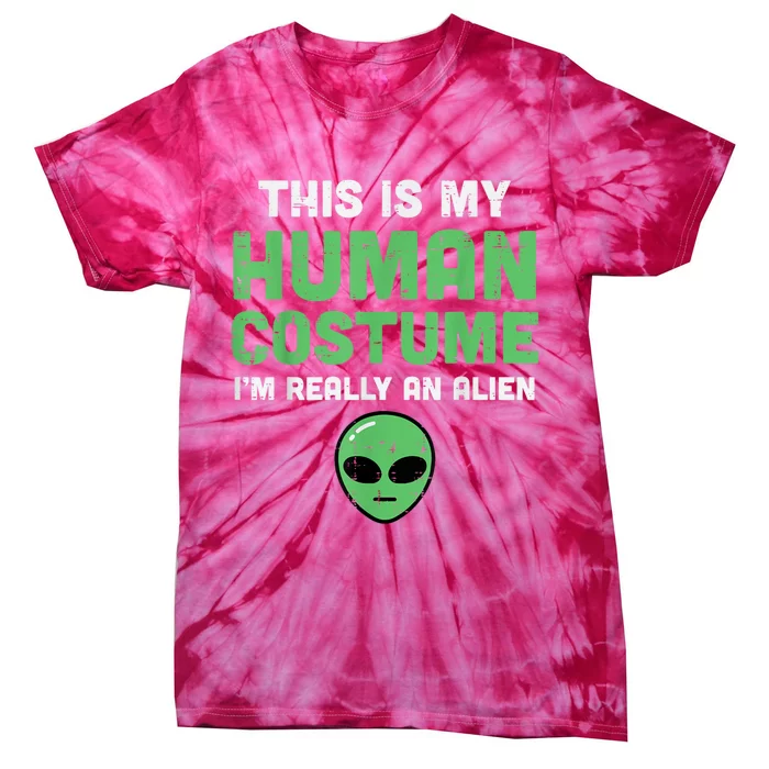 Halloween Human Costume Im Alien Funny Tie-Dye T-Shirt