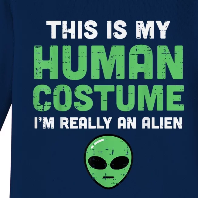 Halloween Human Costume Im Alien Funny Baby Long Sleeve Bodysuit