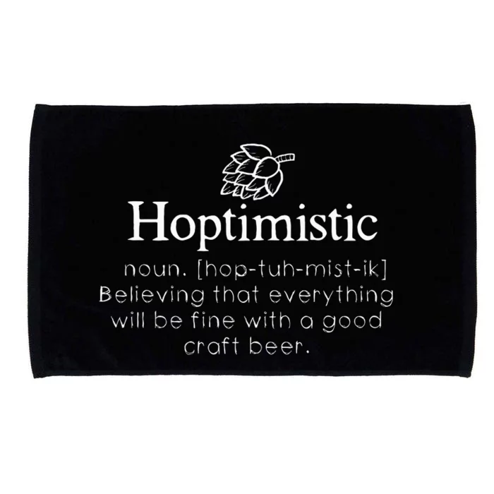 Hoptimistic Hops Craft Beer Lover Gift Homebrew Brewery Microfiber Hand Towel