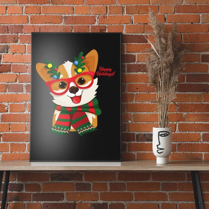 Happy Holidays Cute Corgi Dog Lover Poster