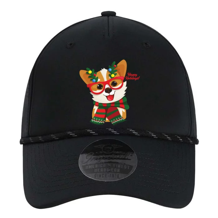 Happy Holidays Cute Corgi Dog Lover Performance The Dyno Cap