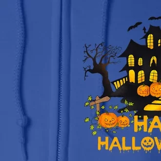 Happy Halloween Costumes Funny Pumpkins House Full Zip Hoodie