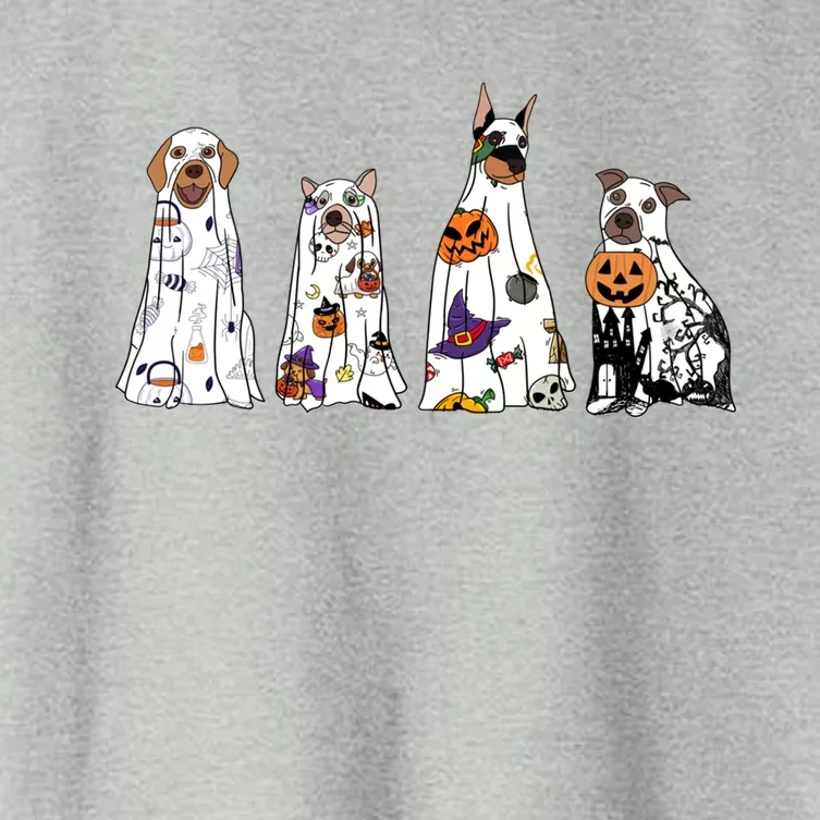 Happy Halloween Cute Ghost Dog Halloween Retro Spooky Season Great Gift Women's Crop Top Tee