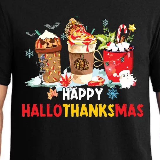 Happy Hallothanksmas Coffee Pajama Set