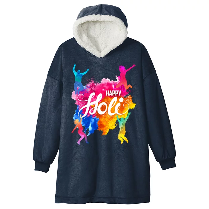 Happy Holi Celebrate South Asian Indian Hindu Festival Hooded Wearable Blanket