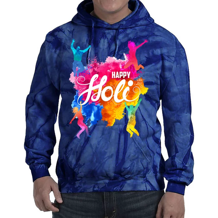 Happy Holi Celebrate South Asian Indian Hindu Festival Tie Dye Hoodie