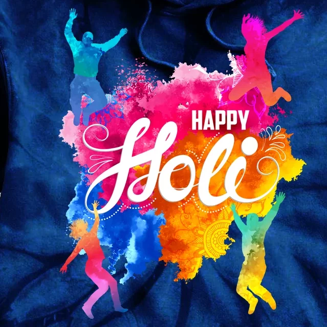 Happy Holi Celebrate South Asian Indian Hindu Festival Tie Dye Hoodie