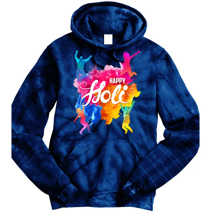 Happy Holi Celebrate South Asian Indian Hindu Festival Tie Dye Hoodie