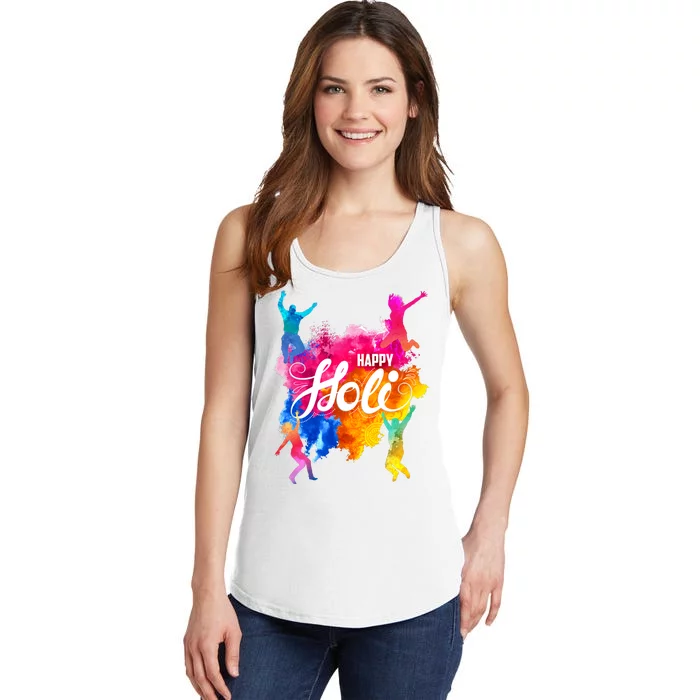 Happy Holi Celebrate South Asian Indian Hindu Festival Ladies Essential Tank