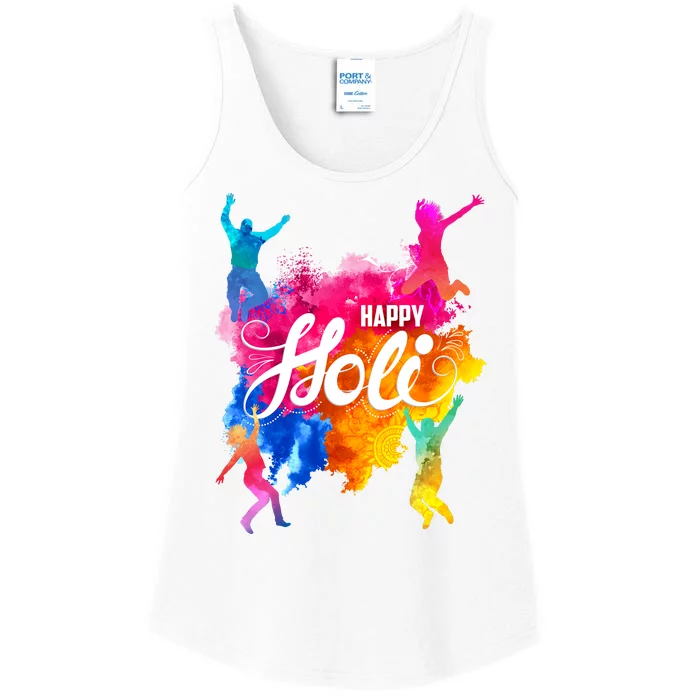 Happy Holi Celebrate South Asian Indian Hindu Festival Ladies Essential Tank