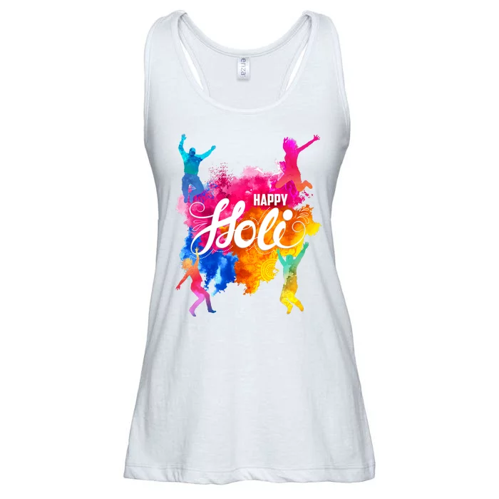 Happy Holi Celebrate South Asian Indian Hindu Festival Ladies Essential Flowy Tank