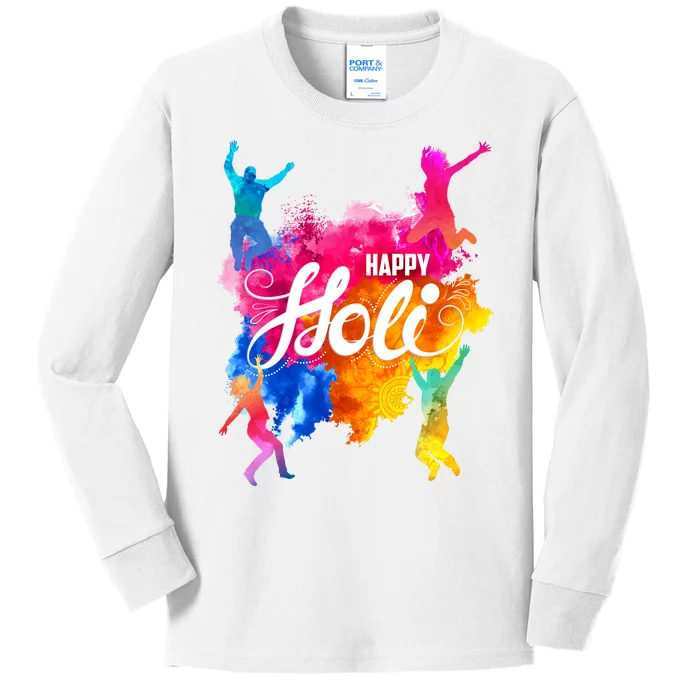 Happy Holi Celebrate South Asian Indian Hindu Festival Kids Long Sleeve Shirt