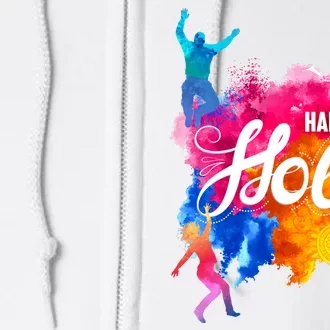 Happy Holi Celebrate South Asian Indian Hindu Festival Full Zip Hoodie