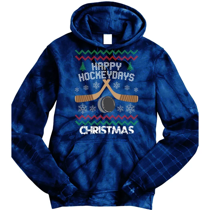 Happy Hockeydays Christmas Tie Dye Hoodie