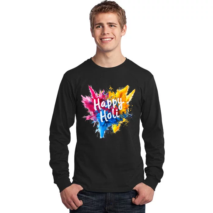 Happy Holi Color India Hindu Gifts Tall Long Sleeve T-Shirt