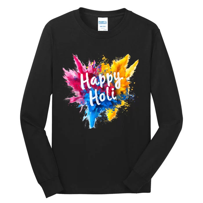 Happy Holi Color India Hindu Gifts Tall Long Sleeve T-Shirt