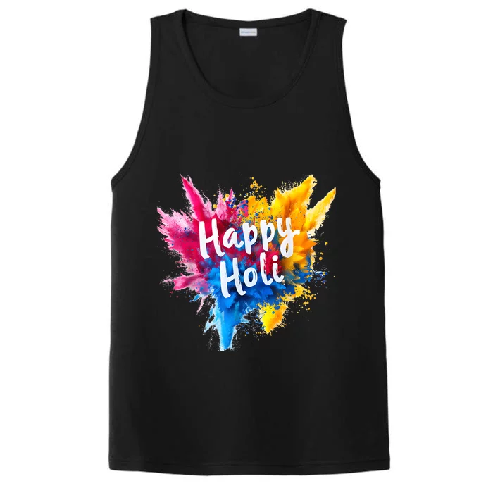 Happy Holi Color India Hindu Gifts Performance Tank