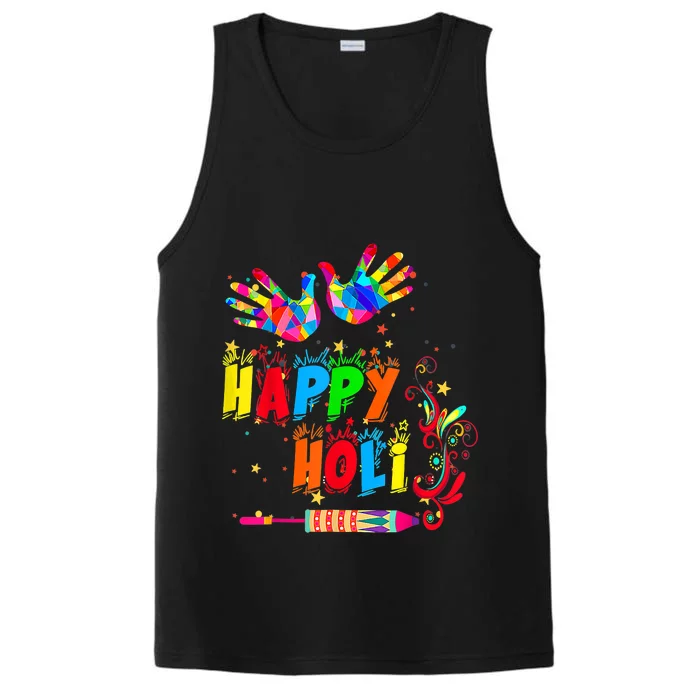 Happy Holi Color India Hindu Performance Tank