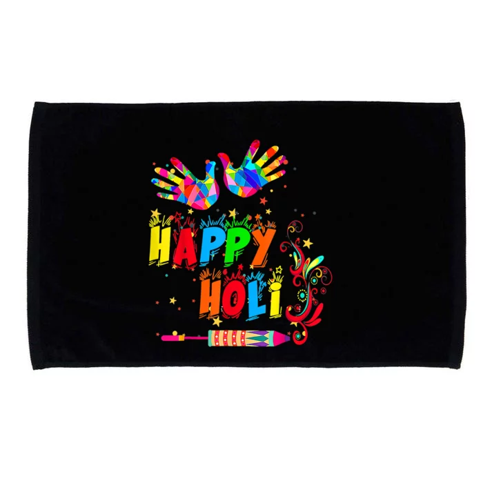 Happy Holi Color India Hindu Microfiber Hand Towel