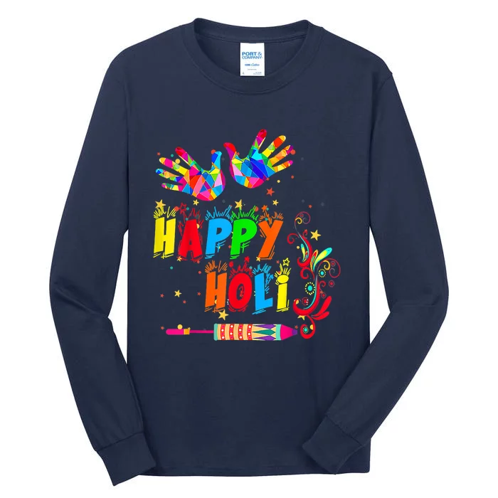 Happy Holi Color India Hindu Tall Long Sleeve T-Shirt