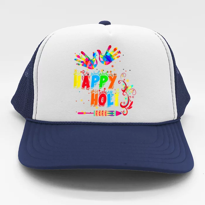 Happy Holi Color India Hindu Trucker Hat