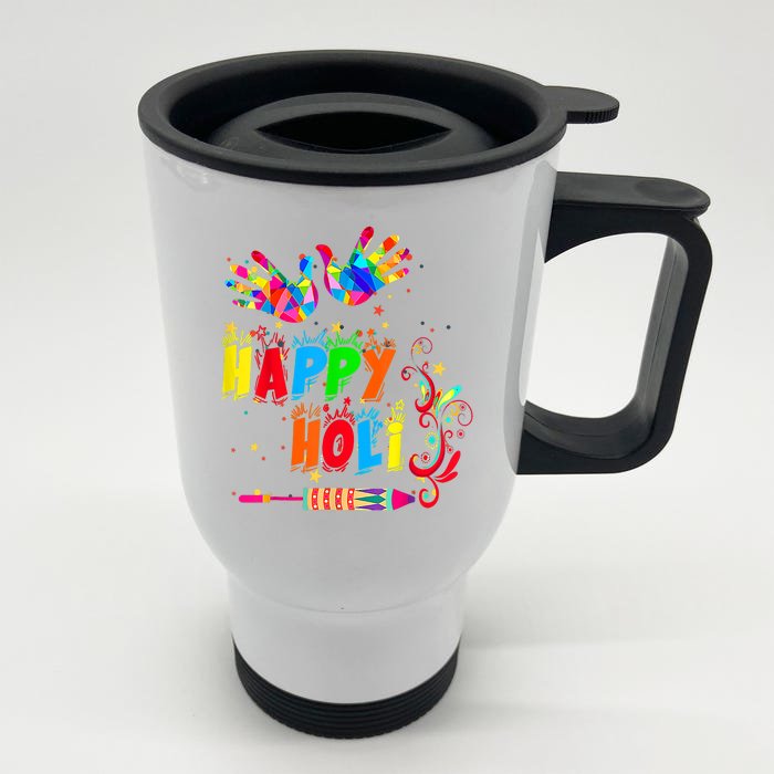 Happy Holi Color India Hindu Front & Back Stainless Steel Travel Mug